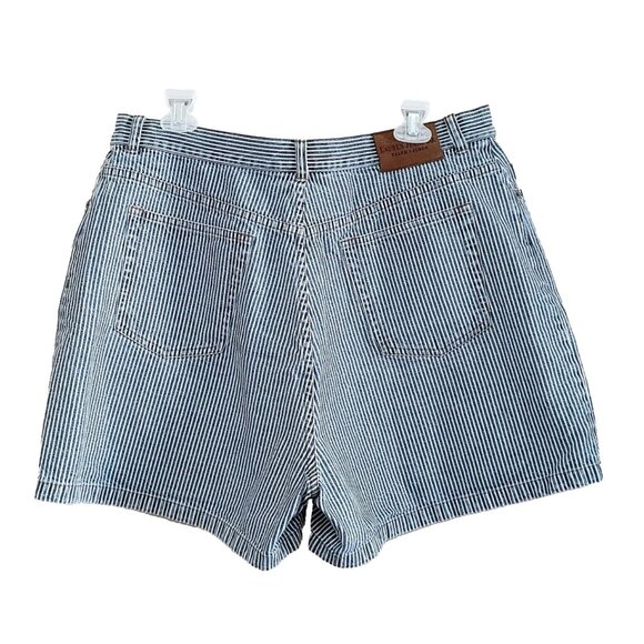 Lauren Jeans Co. Ralph Lauren Women's Blue Striped Denim Shorts Size 16 Vintage - Picture 3 of 4